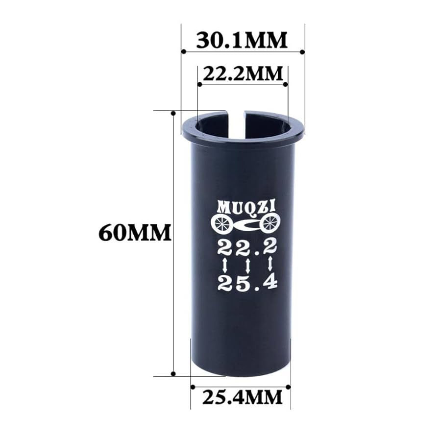 22.2mm Seatpost to 25.4mm Bicycle Seat Post Tube Sleeve Shim